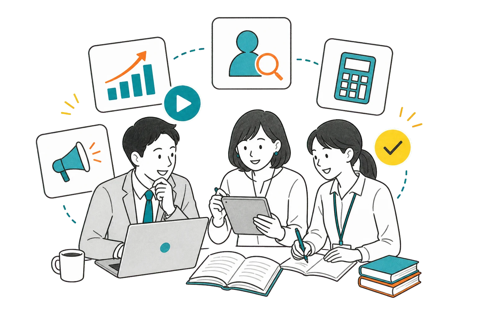 社員が動画と記事でAI活用を学ぶ様子